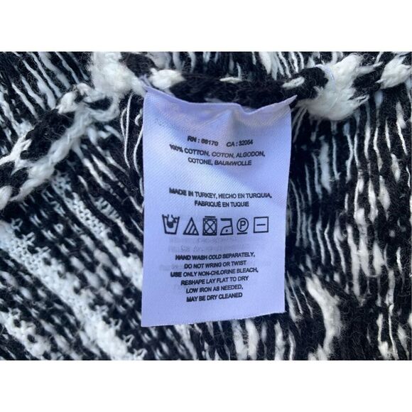 MOTH ANTHROPOLOGIE  black white BOHO PRINT OPEN CARDIGAN spring SWEATER sz S - Picture 5 of 6